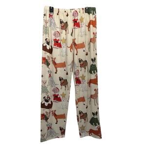 Men’s Christmas dog theme pajama pants Large stretchy sleepwear lounge festive
